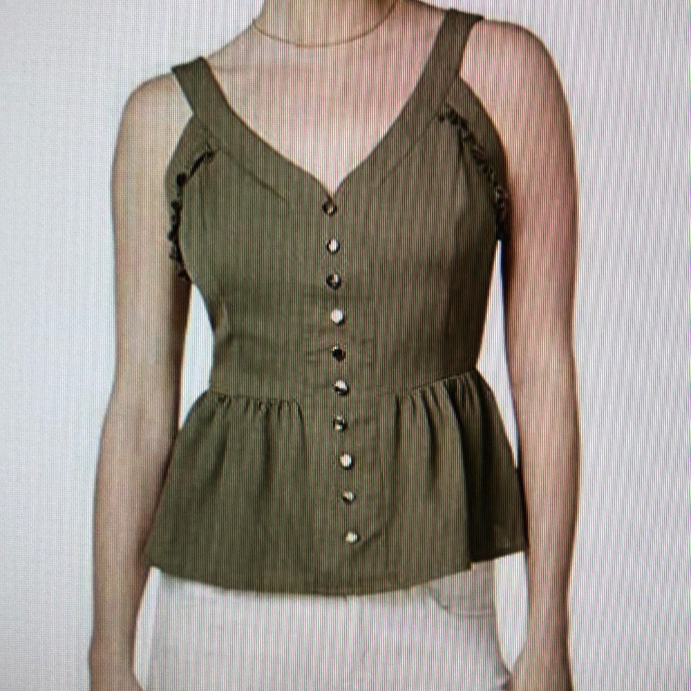 Peplum Olive Green Top